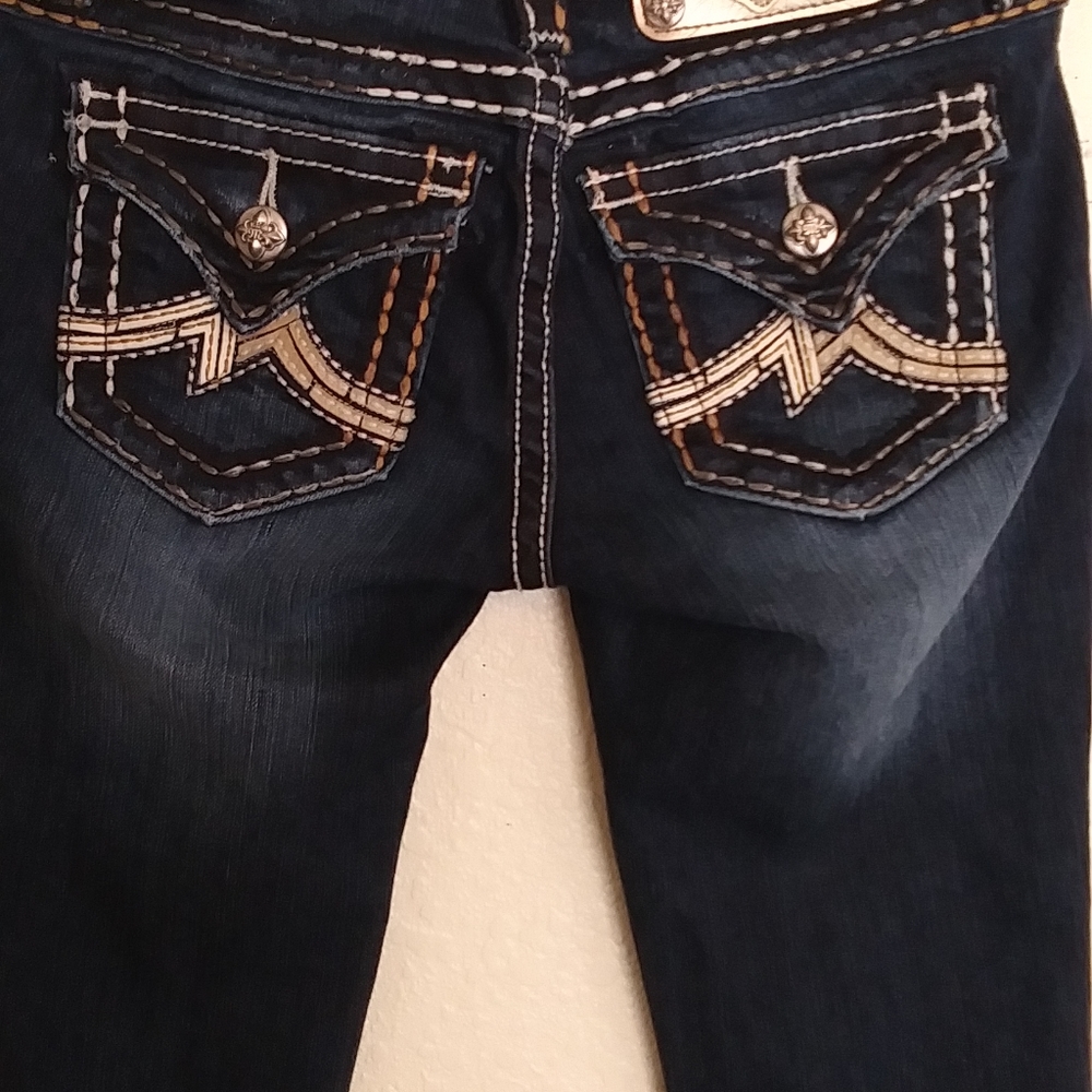 Miss Me pieced letter boot cut jeans size 24
